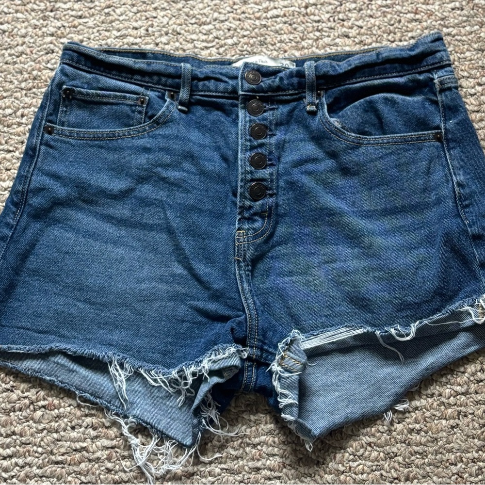 Abercrombie & Fitch High Waisted Dark Blue Shorts